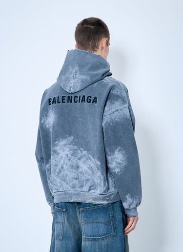 Balenciaga Logo Print Hooded Sweatshirt Grey bal0159013