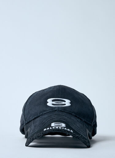 双徽标刺绣棒球帽 Balenciaga 双徽标刺绣棒球帽 黑色 bal0159025
