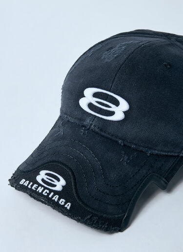 双徽标刺绣棒球帽 Balenciaga 双徽标刺绣棒球帽 黑色 bal0159025
