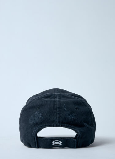 双徽标刺绣棒球帽 Balenciaga 双徽标刺绣棒球帽 黑色 bal0159025