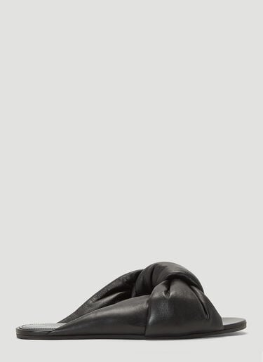 Drapy Leather Slides Balenciaga Drapy Leather Slides Black bal0243038
