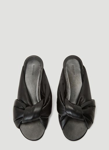 Drapy Leather Slides Balenciaga Drapy Leather Slides Black bal0243038