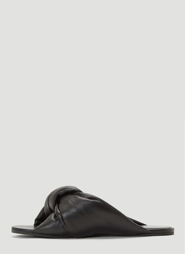 Drapy Leather Slides Balenciaga Drapy Leather Slides Black bal0243038