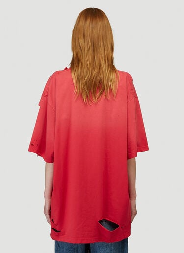 Balenciaga Distressed Logo Motif T-Shirt Pink bal0244074