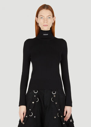 Balenciaga Logo Motif Turtleneck Sweater Black bal0247034
