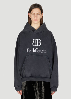 Balenciaga Logo Motif Hooded Sweatshirt Black bal0250034