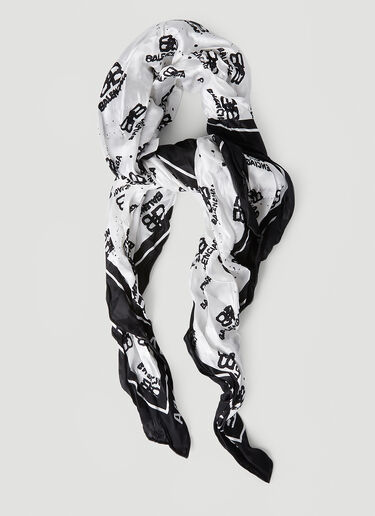 BB Icon Silk Scarf Balenciaga BB Icon Silk Scarf White bal0251024