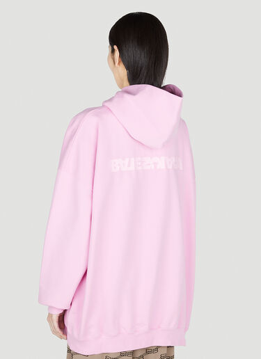 Balenciaga Logo Print Hooded Sweatshirt Pink bal0251029