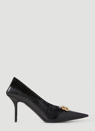 Balenciaga 로고 플라크 힐 펌프스 블랙 bal0251061
