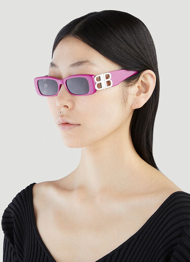 Dynasty Rectangle Sunglasses Balenciaga Dynasty Rectangle Sunglasses Pink bal0251146