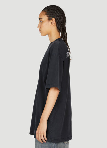 Crystal Embellished Logo T-Shirt Balenciaga Crystal Embellished Logo T-Shirt Black bal0253031