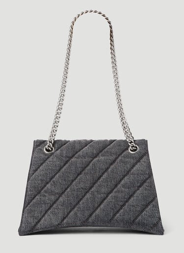 Balenciaga Crush Chain Denim Shoulder Bag Grey bal0253038