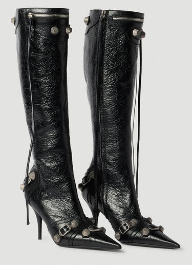 Balenciaga Cagole High Heel Calf Boots Black bal0253081