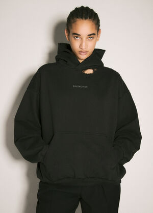 Balenciaga Back Hooded Sweatshirt Black bal0257013