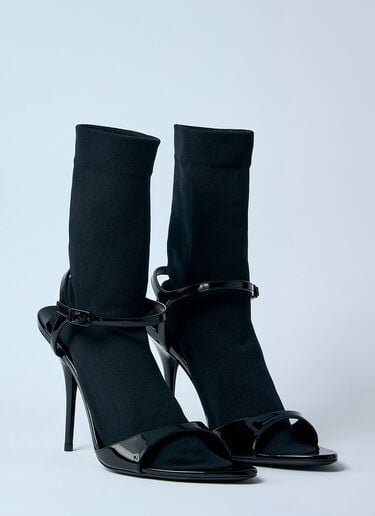 Balenciaga Avenue Sock 110 毫米高跟凉鞋 黑色 bal0259016