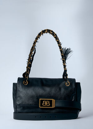 Balenciaga Modu 翻盖单肩包  黑色 bal0259021