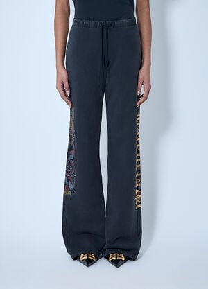 Balenciaga Tacky Tattoo Flared Track Pants Black bal0259050