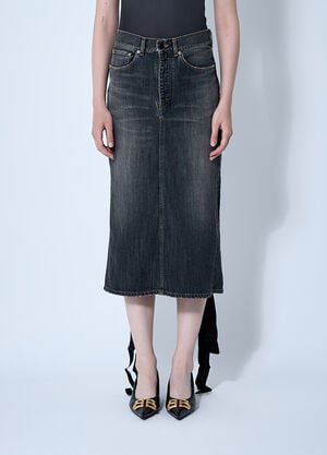 Balenciaga Lace-Up Skirt Dark Grey bal0260001