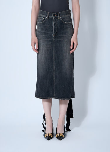 Balenciaga Lace-Up Skirt Dark Grey bal0260001