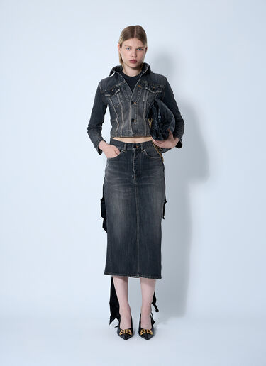 Balenciaga Lace-Up Skirt Dark Grey bal0260001