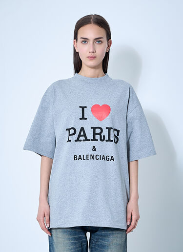 Balenciaga I Love Paris T 恤  灰色 bal0260012