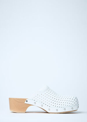 Balenciaga Perforated Heeled Clogs White bal0261028
