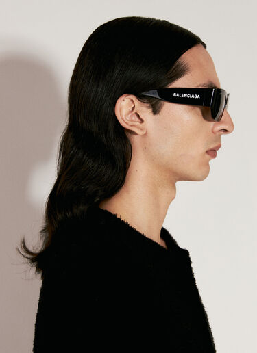 Balenciaga 徽标印花矩形太阳镜 黑色 bcs0355005