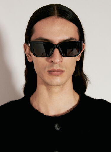 Balenciaga 徽标印花矩形太阳镜 黑色 bcs0355005