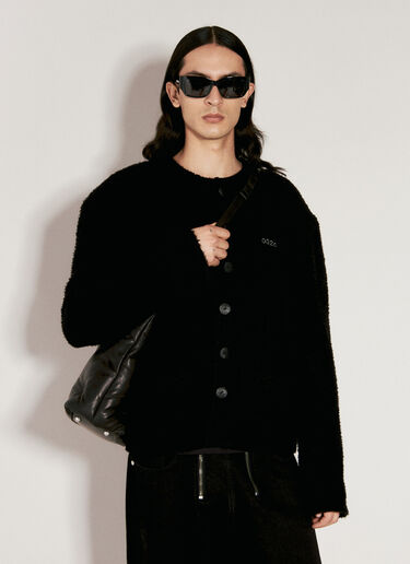 Balenciaga 徽标印花矩形太阳镜 黑色 bcs0355005