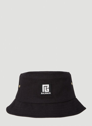 Balmain 로고 패치 버킷 햇 블랙 bln0152013