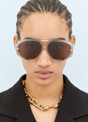 Bottega Veneta Drop 飞行员太阳镜 银色 bos0258006