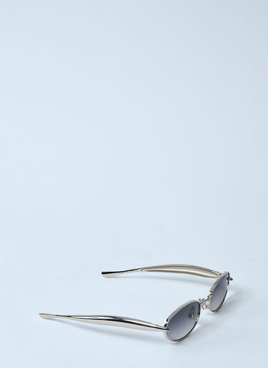 Bottega Veneta Sardine Oval Sunglasses Silver bos0259002