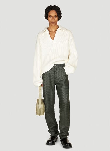 Bottega Veneta Intrecciato Leather Pants Green bov0153003