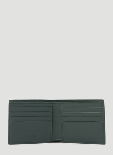 Bottega Veneta Intrecciato Bi Fold Leather Wallet Grey bov0154024