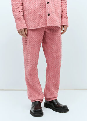 Bottega Veneta Intrecciato 麂皮长裤 粉色 bov0157001