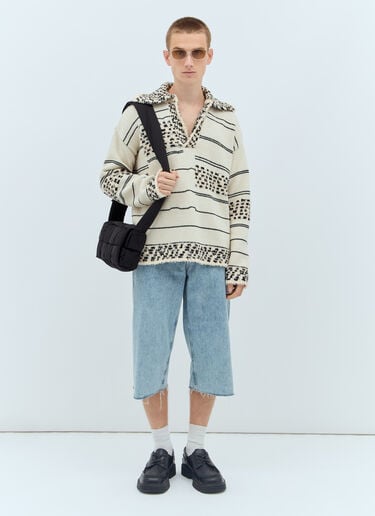Contrast Pattern Knit Sweater Bottega Veneta Contrast Pattern Knit Sweater Cream bov0157008