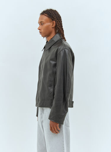 기모노 가죽 블루종 재킷 Bottega Veneta 기모노 가죽 블루종 재킷 블랙 bov0158003