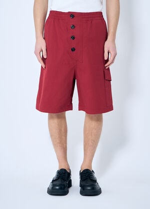 Bottega Veneta Light Cotton Twill Shorts Red bov0159002
