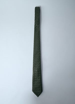 Bottega Veneta Braided Leather Tie Green bov0159023