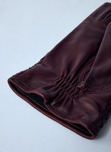 Intrecciato Leather Gloves Bottega Veneta Intrecciato Leather Gloves Burgundy bov0159032