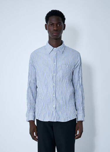 Cruched Cotton Stripe Shirt Bottega Veneta Cruched Cotton Stripe Shirt Blue bov0160004