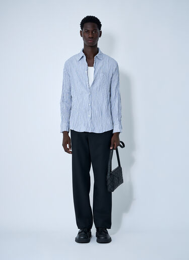 Cruched Cotton Stripe Shirt Bottega Veneta Cruched Cotton Stripe Shirt Blue bov0160004