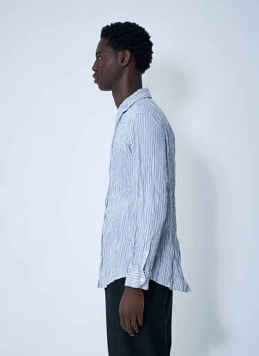 Bottega Veneta Cruched Cotton Stripe Shirt Blue bov0160004