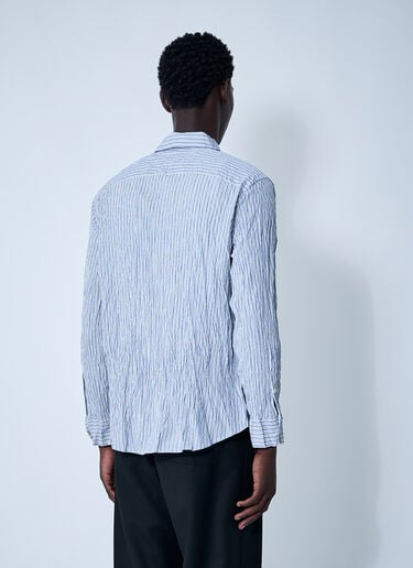 Bottega Veneta Cruched Cotton Stripe Shirt Blue bov0160004