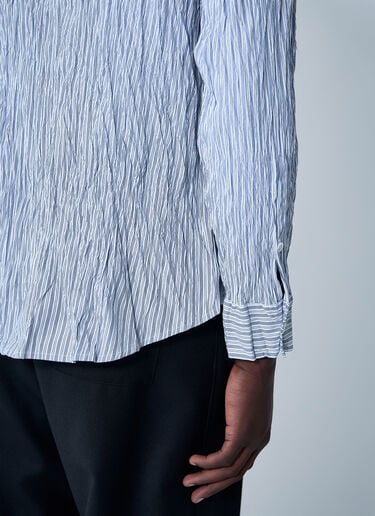 Bottega Veneta Cruched Cotton Stripe Shirt Blue bov0160004