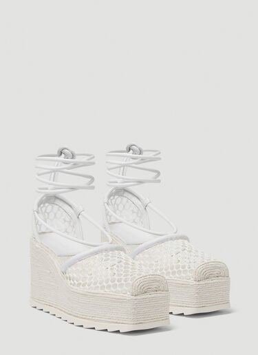 Stretch Espadrille Wedges Bottega Veneta Stretch Espadrille Wedges White bov0247031