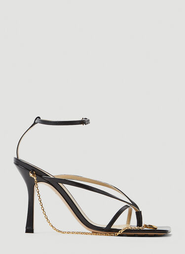 Bottega Veneta 스트레치 앵클 스트랩 하이힐 블랙 bov0249080
