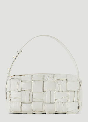 Bottega Veneta Brick Cassette Plissé Shoulder Bag White bov0250017
