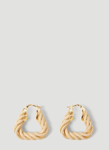 Twist Triangle Hoop Earrings Bottega Veneta Twist Triangle Hoop Earrings Beige bov0251126