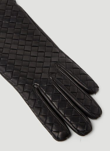 Intrecciato 皮革手套 Bottega Veneta Intrecciato 皮革手套 黑色 bov0253071